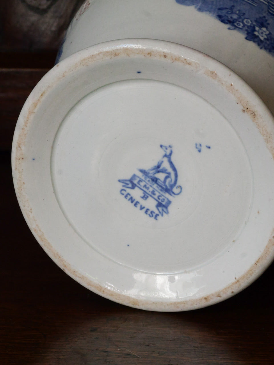 Antique Blue & White Quart Jug