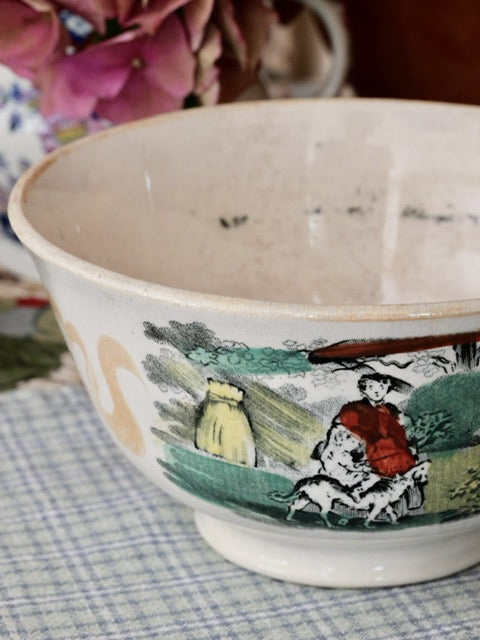 Antique Sunderland Orange Lustre Bowl