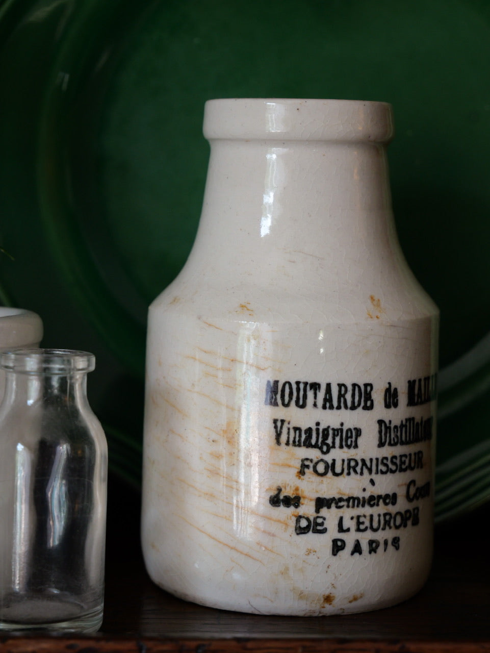 Antique French Stoneware Mustard Pot