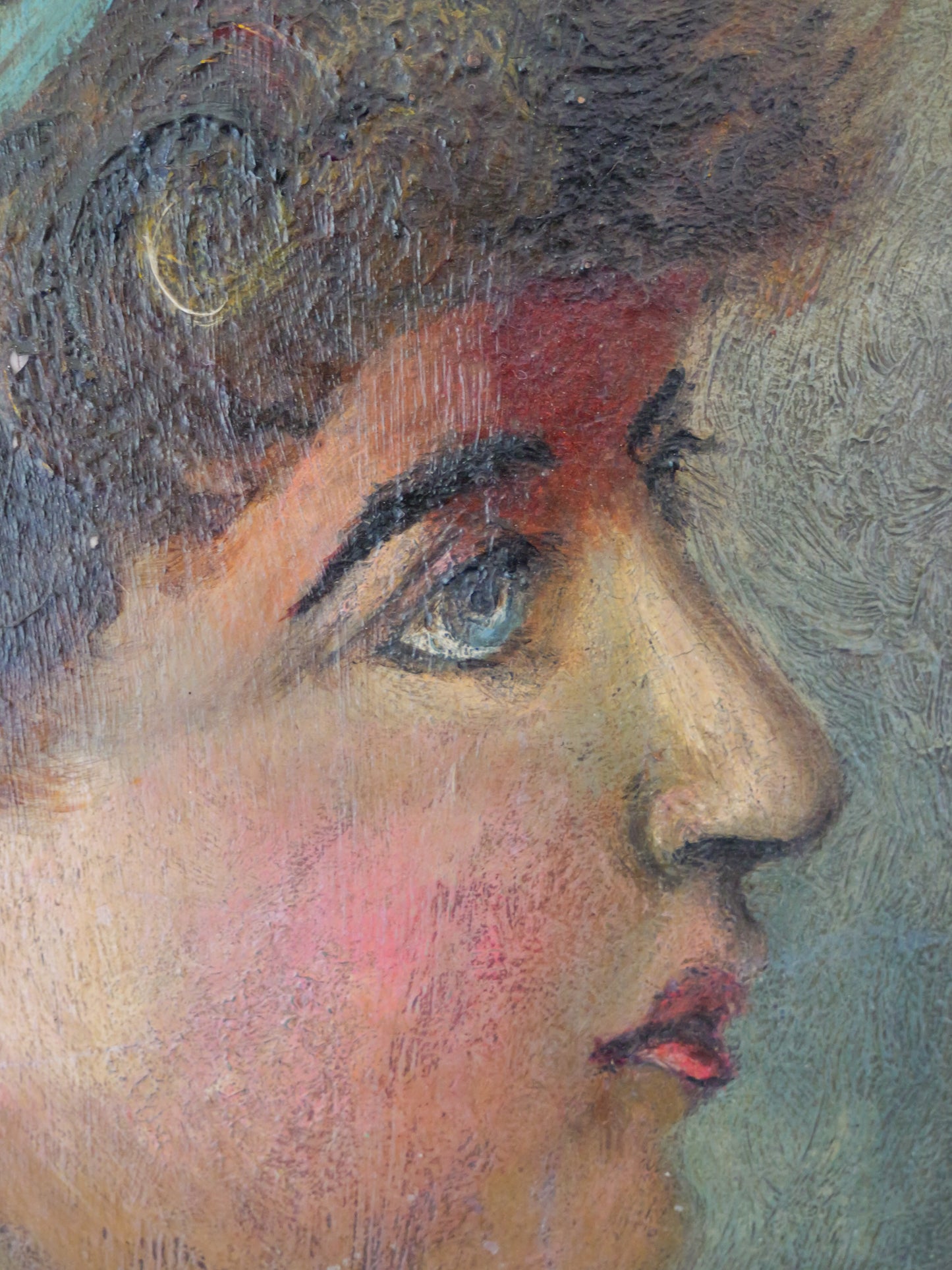 Antique Oil Portrait of a Young Lady