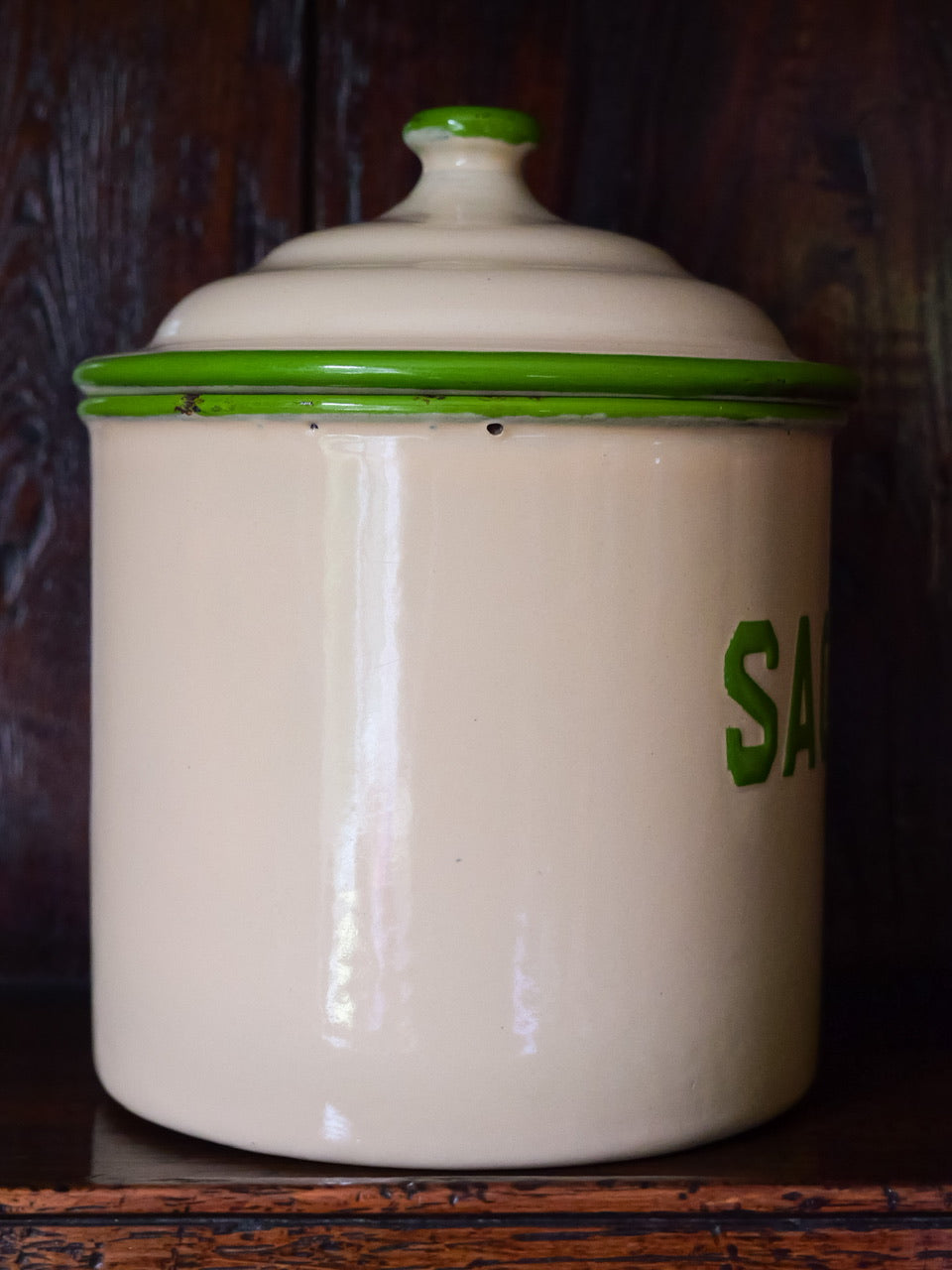 Vintage Enamel ‘Sago’ Container