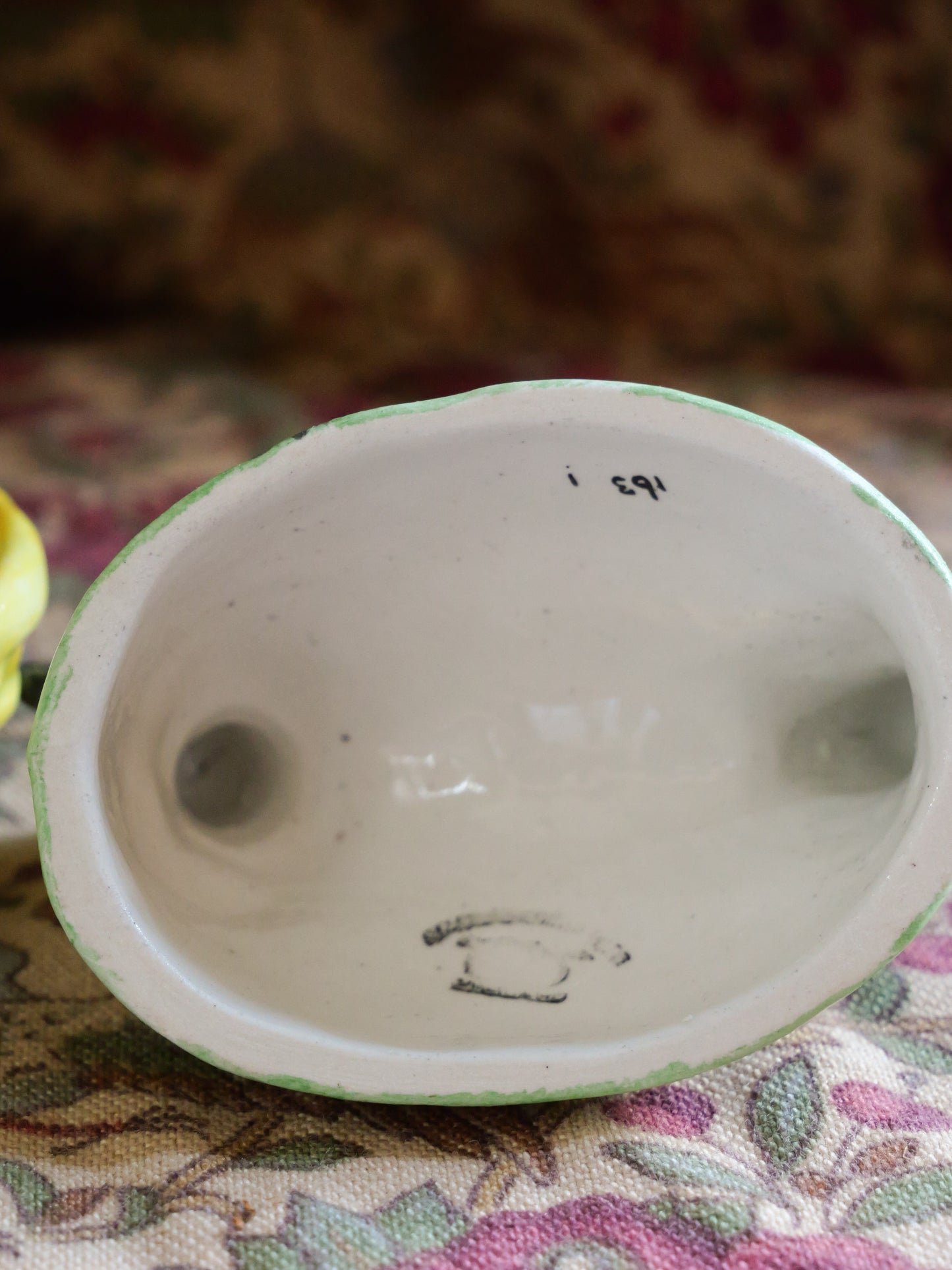 Tiny Antique Staffordshire Hand Painted Hen Basket Tureen