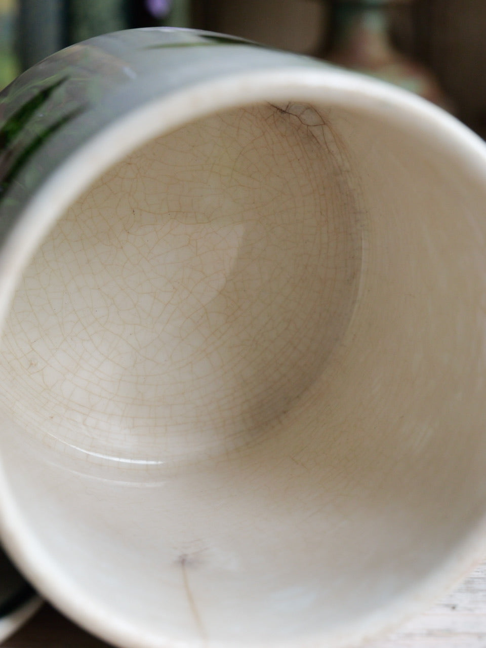 Antique Hand Painted Cherry Jam Pot