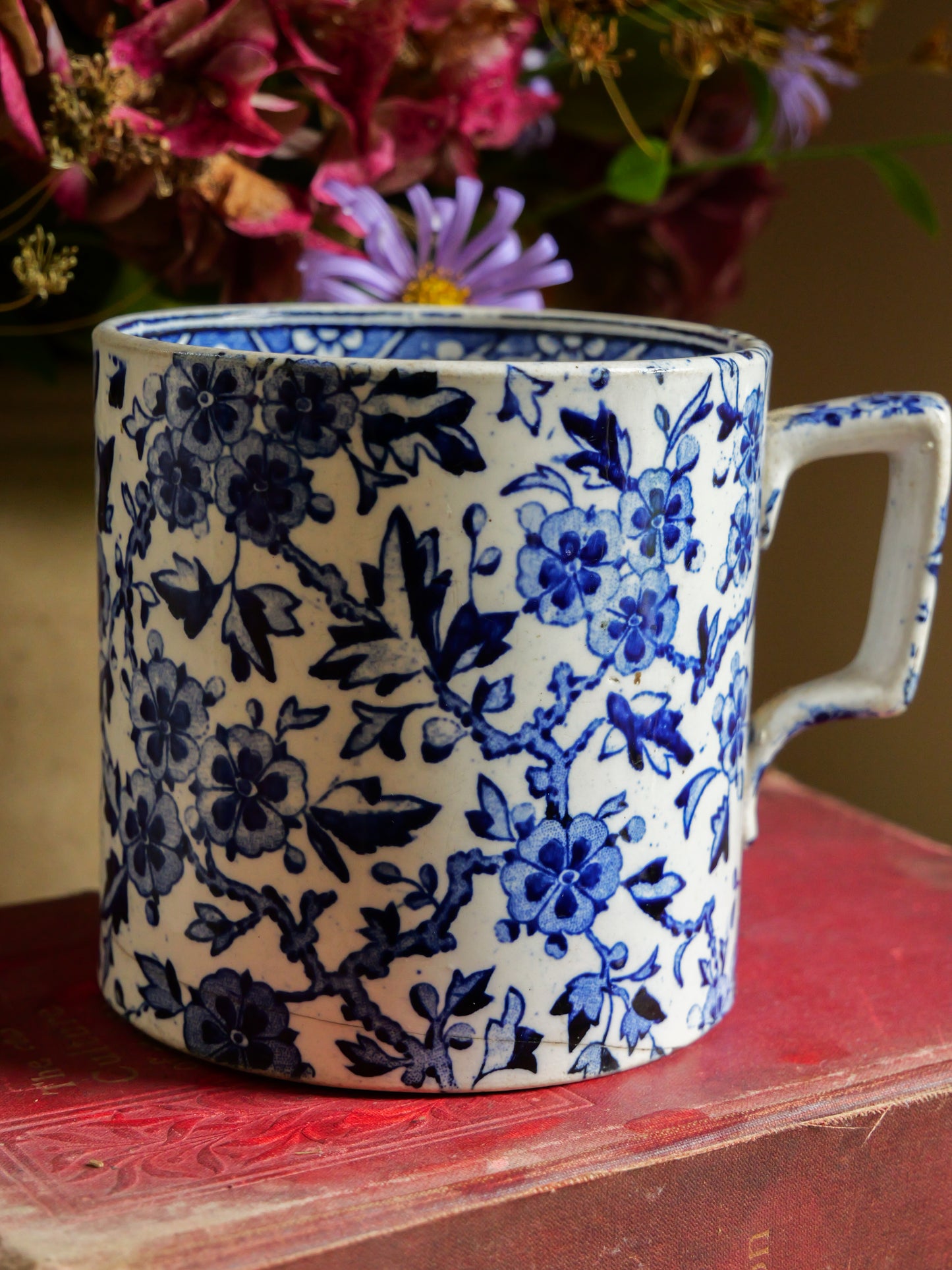 19th Century Blue & White Transferware Mug