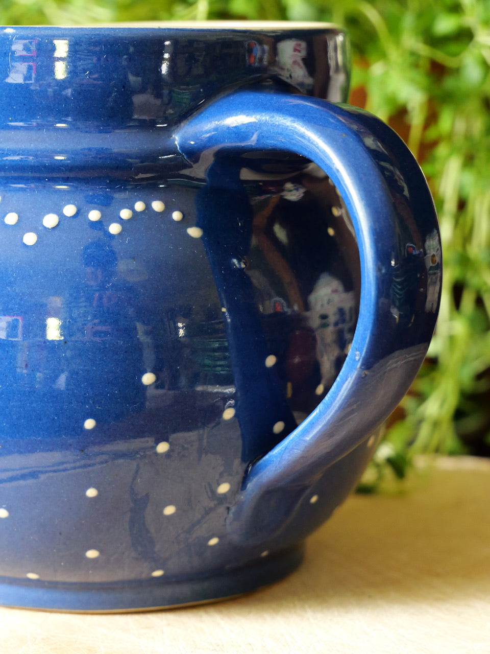 Vintage French Blue Spotty Jug