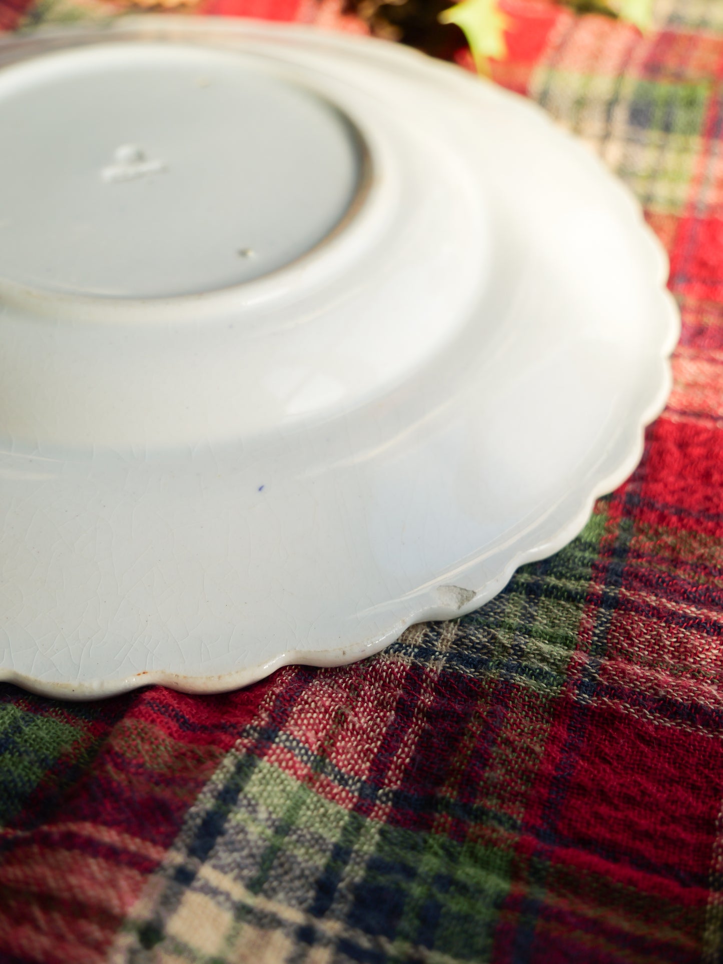 Victorian Creamware Plate - ‘December’