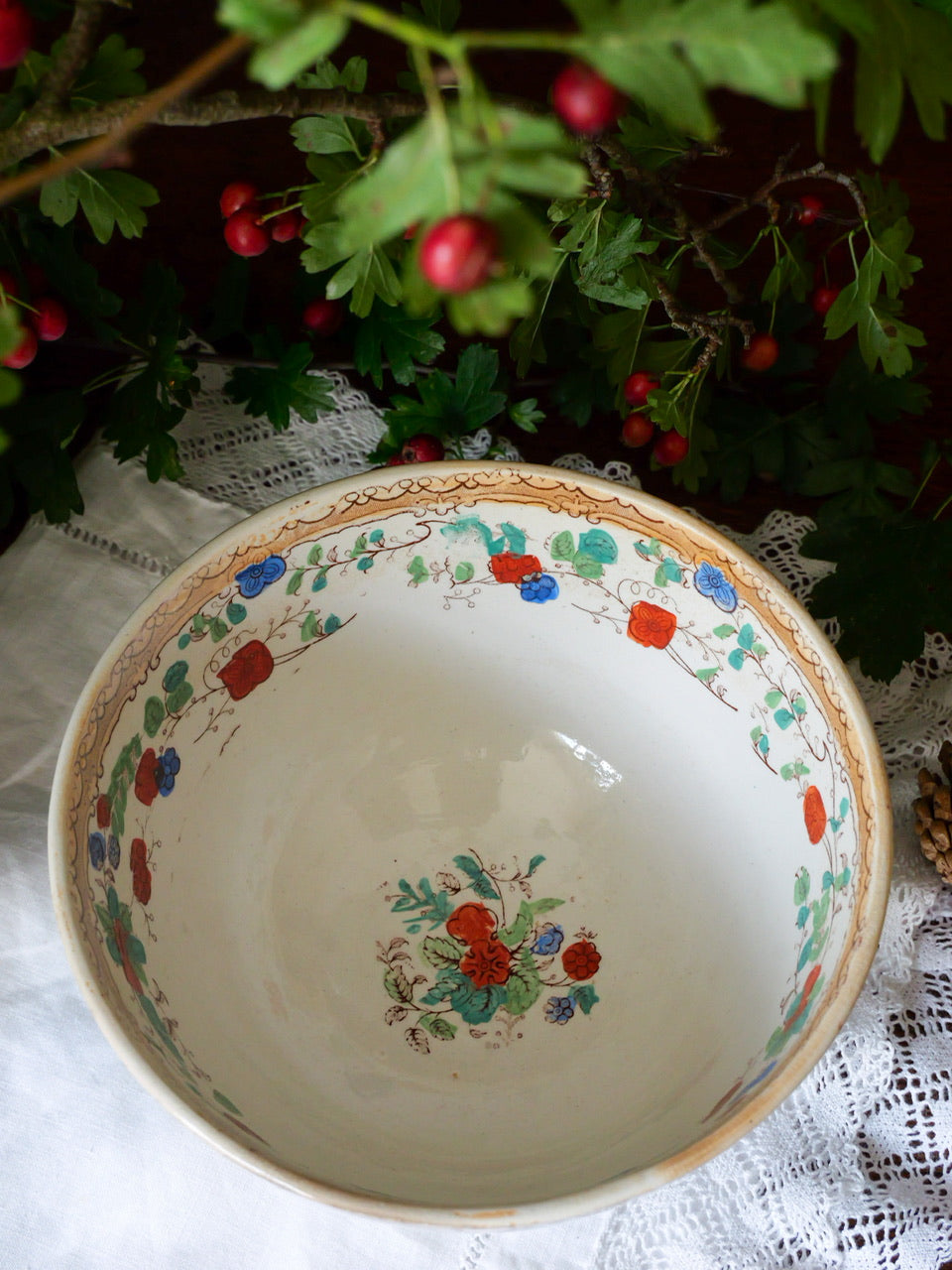 Early 19th Century Hand Coloured Transferware Bowl