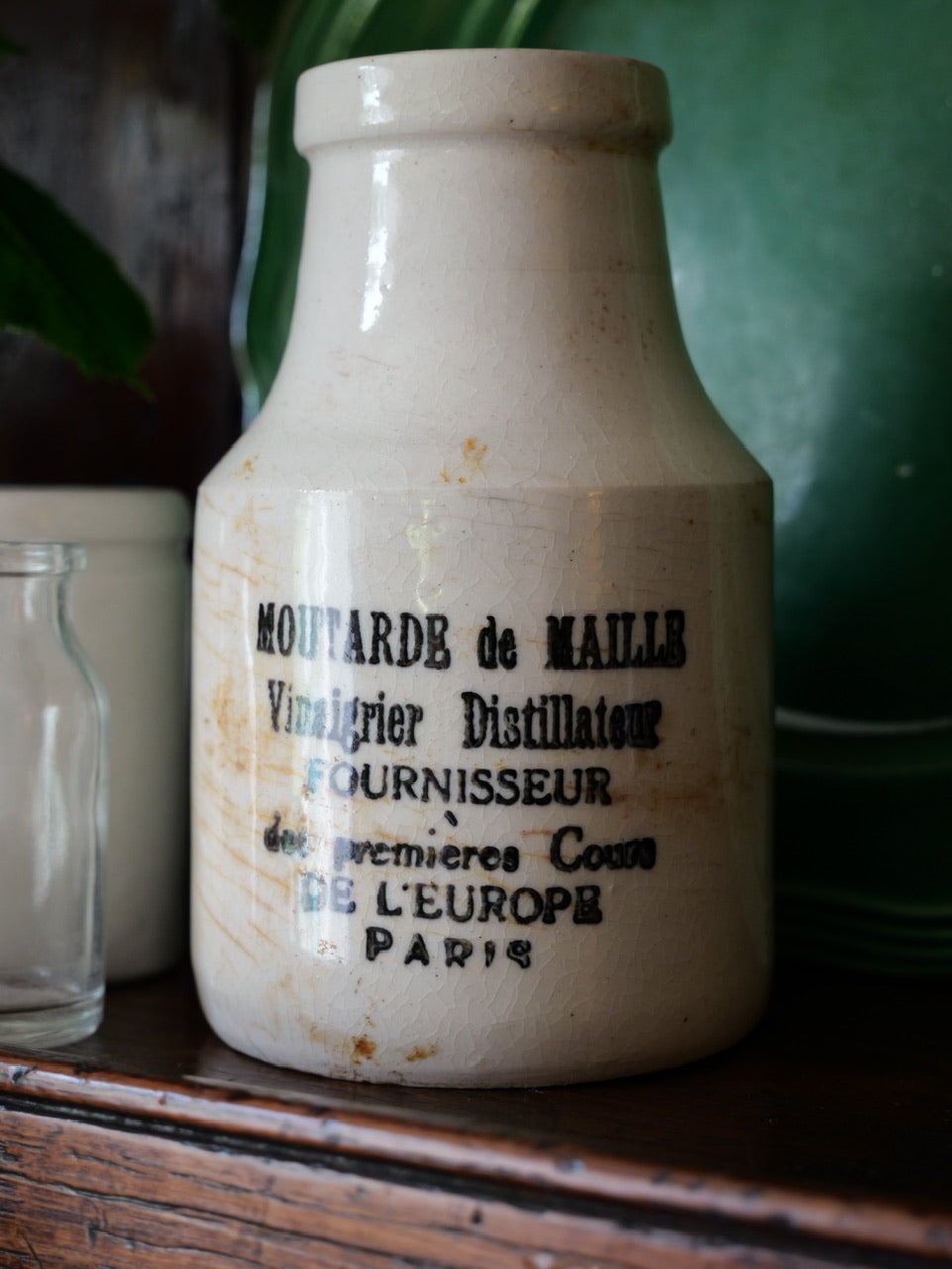 Antique French Stoneware Mustard Pot