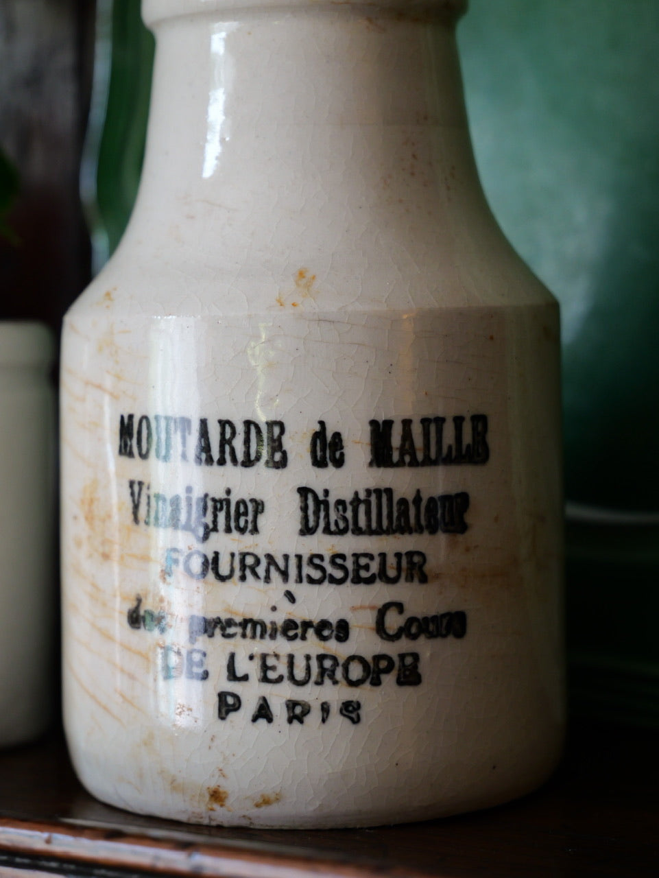 Antique French Stoneware Mustard Pot