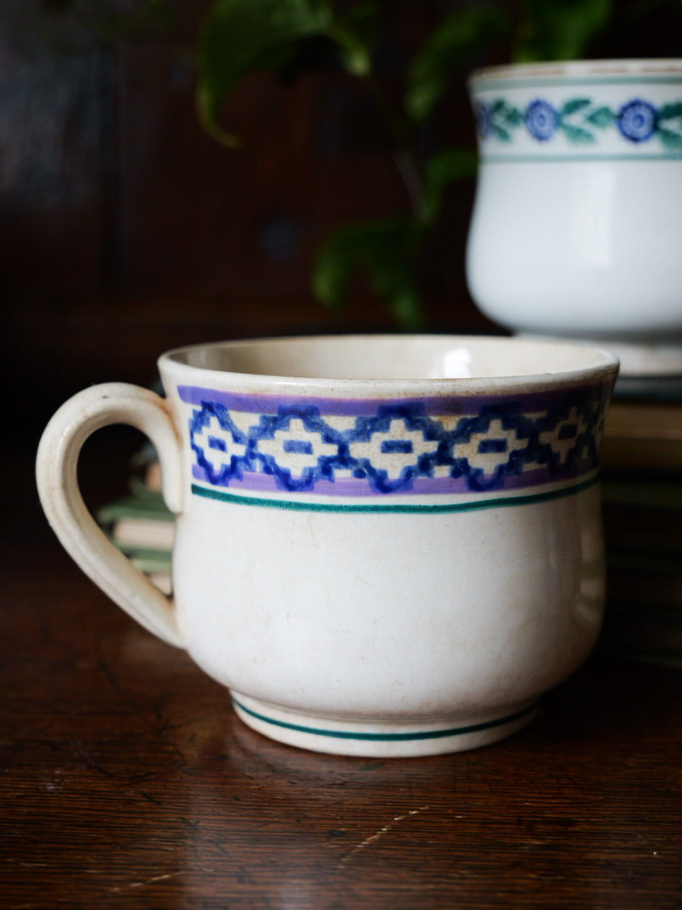 Vintage Pair of Hand-painted Cups