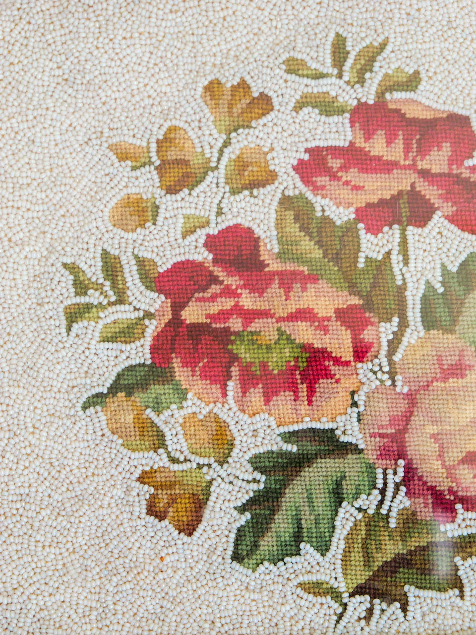 Victorian Floral Beadwork Tapestry