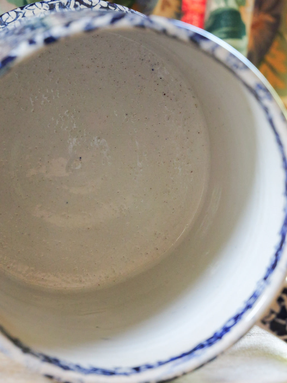 19th Century Blue Calico Transferware Loving Cup