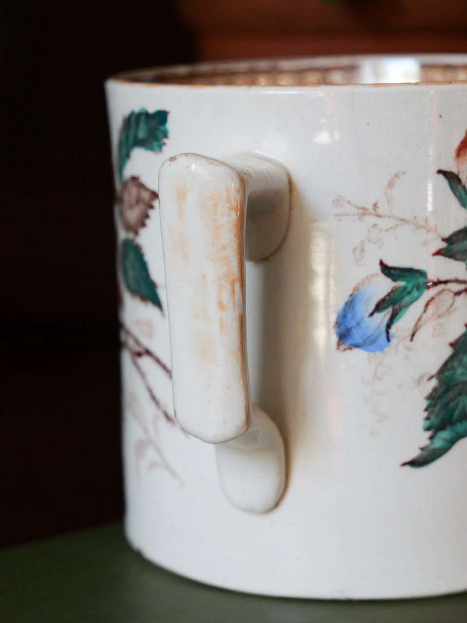 Antique Floral Transfer Loving Cup