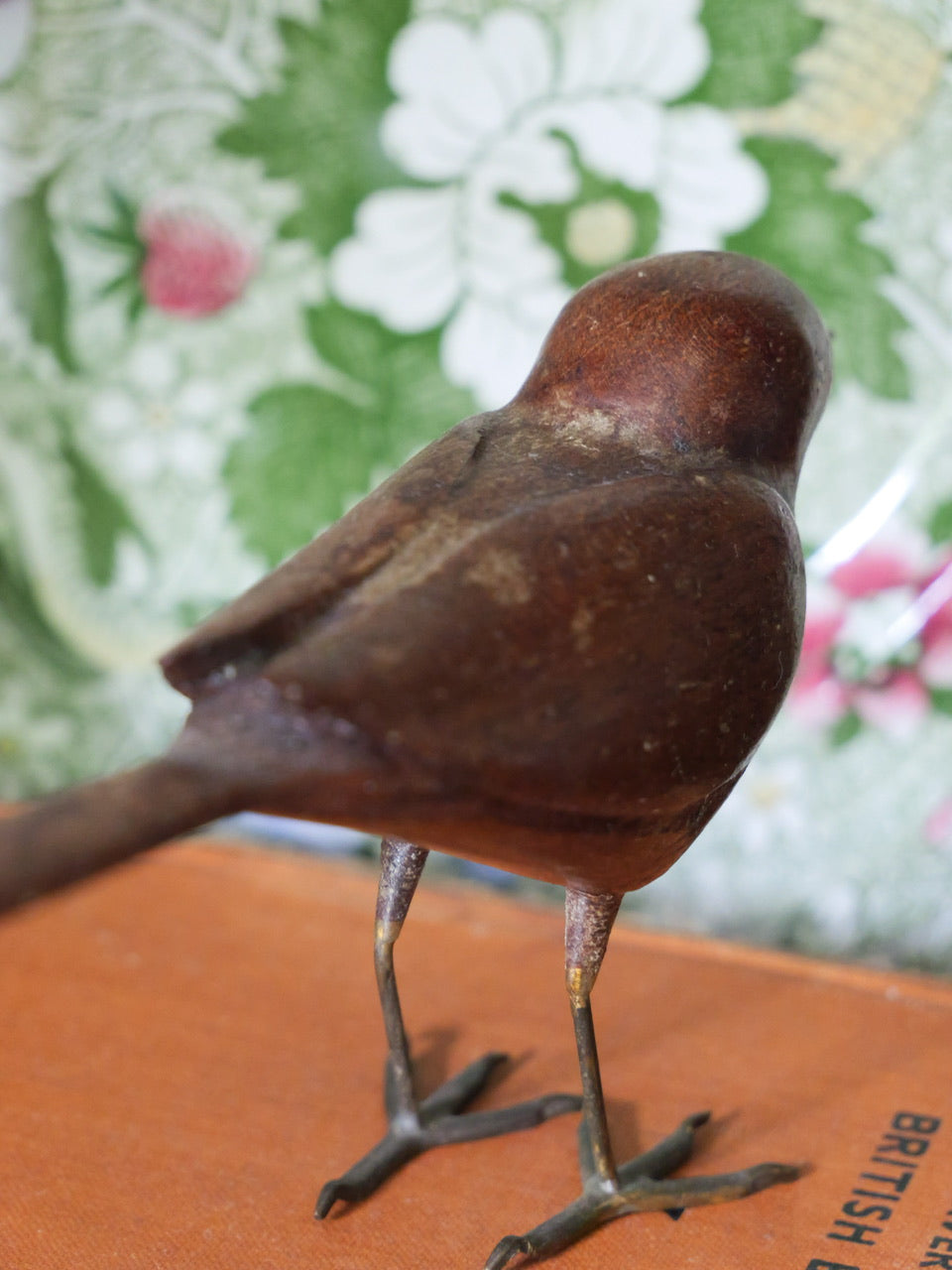 Vintage Hand Carved Wooden Warbler