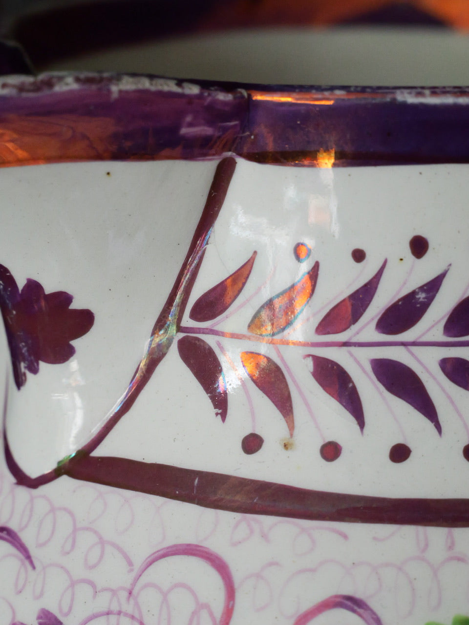 Antique Sunderland Lustre Strawberry Jug