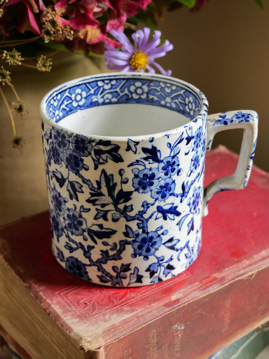 19th Century Blue & White Transferware Mug