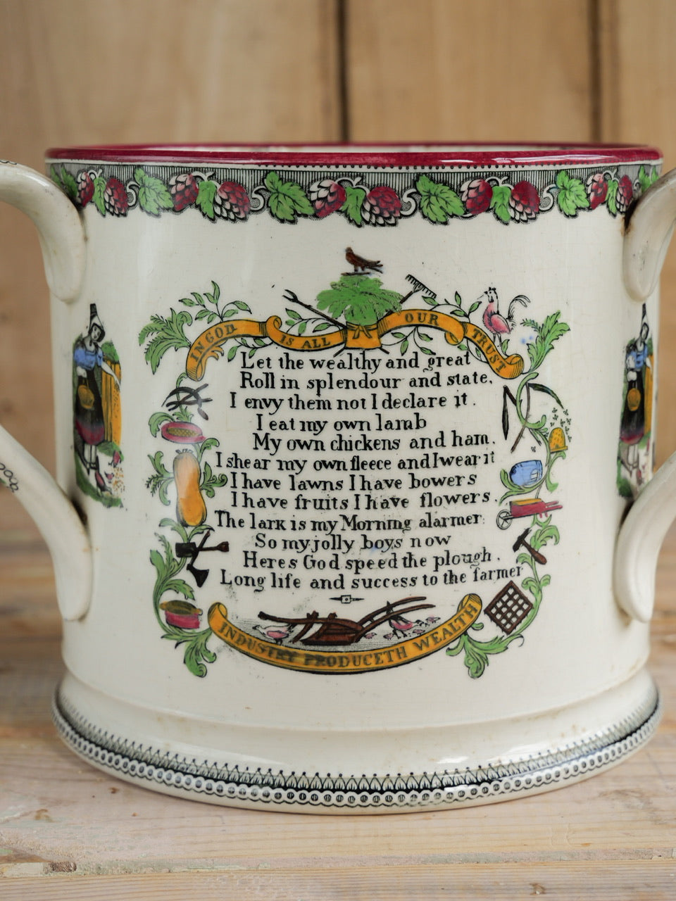 Very Large 19th Century Farmers Arms Tyg