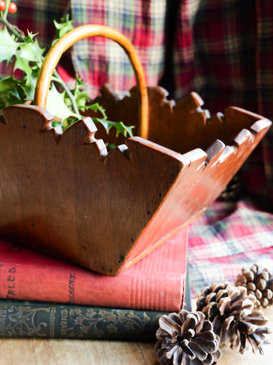 Vintage Scratch-Built Wooden Basket