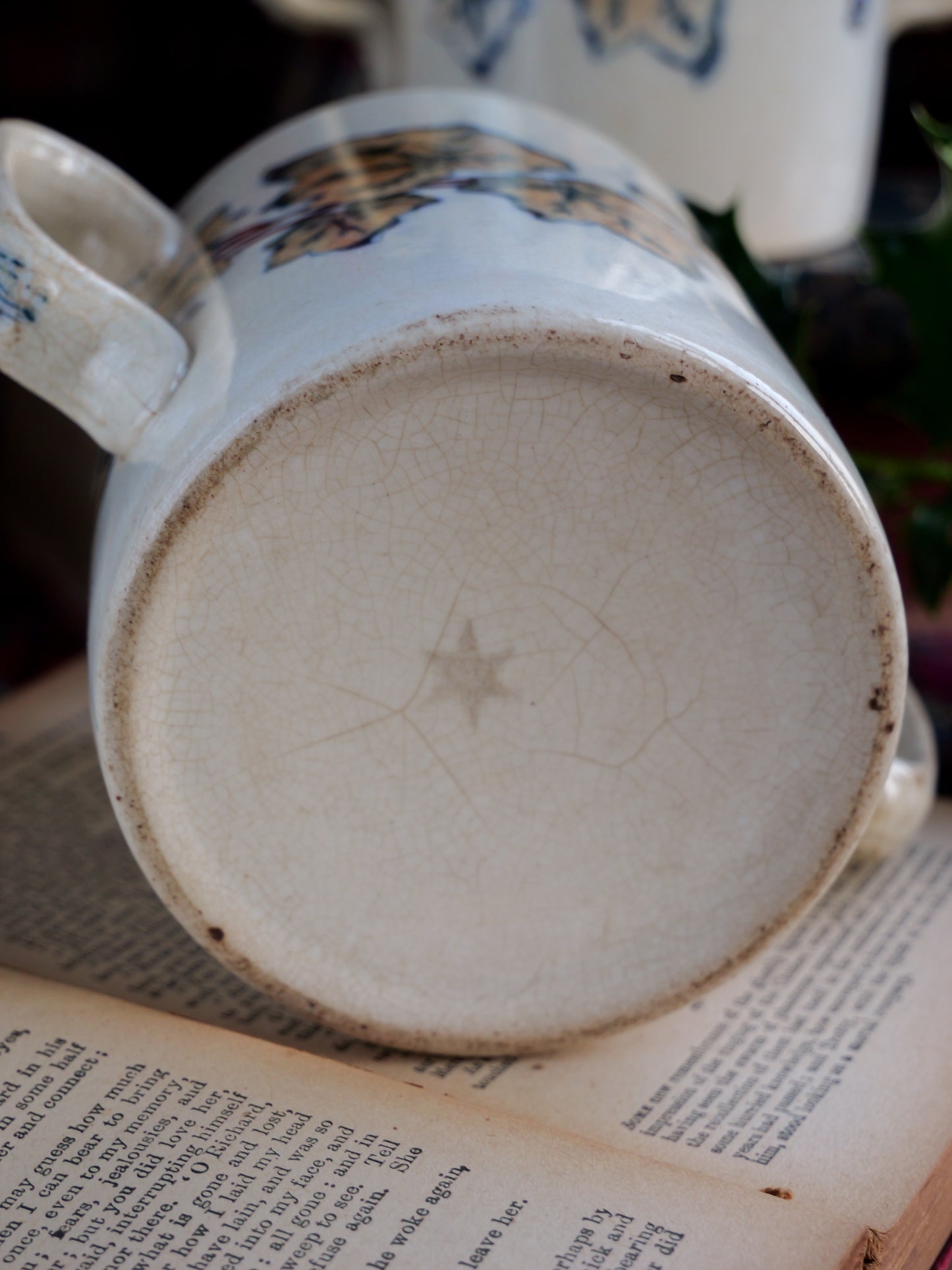 19th Century Double Handled Ivy Lustre Mug