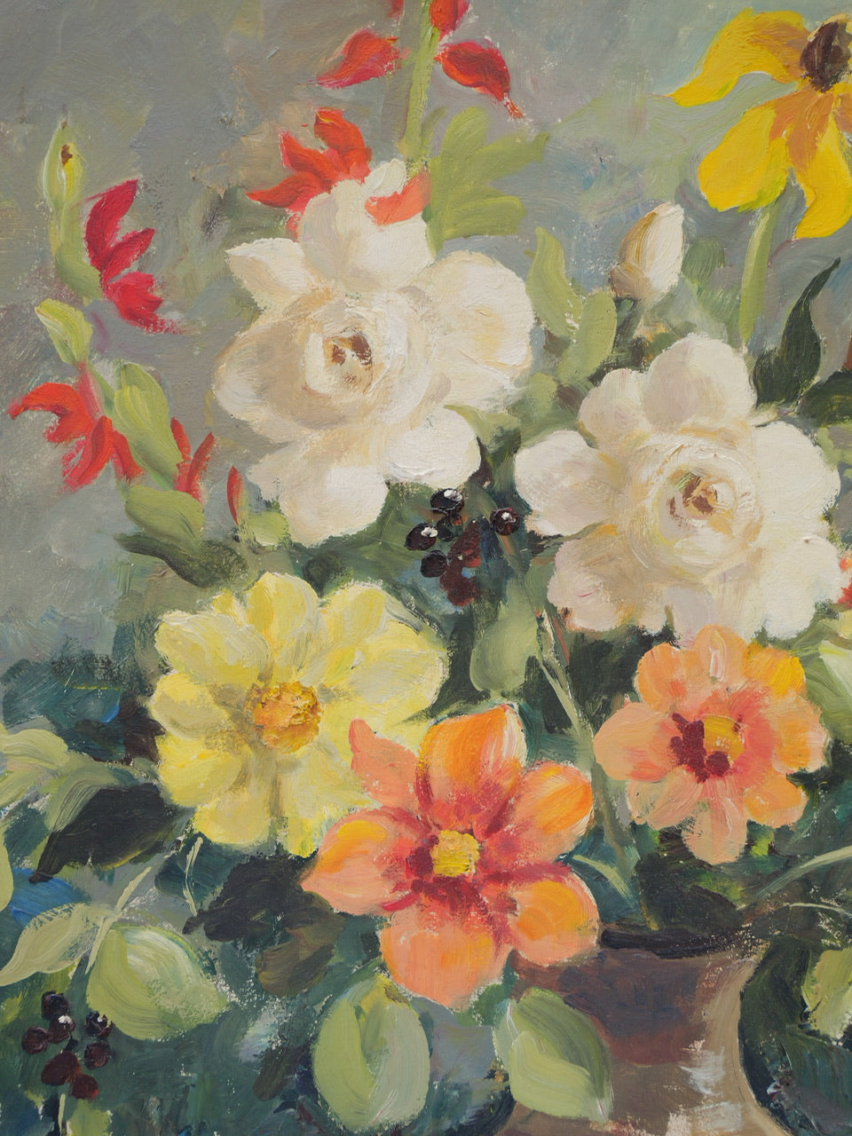 Vintage ‘Summer in Bloom’ Still Life Oil Painting