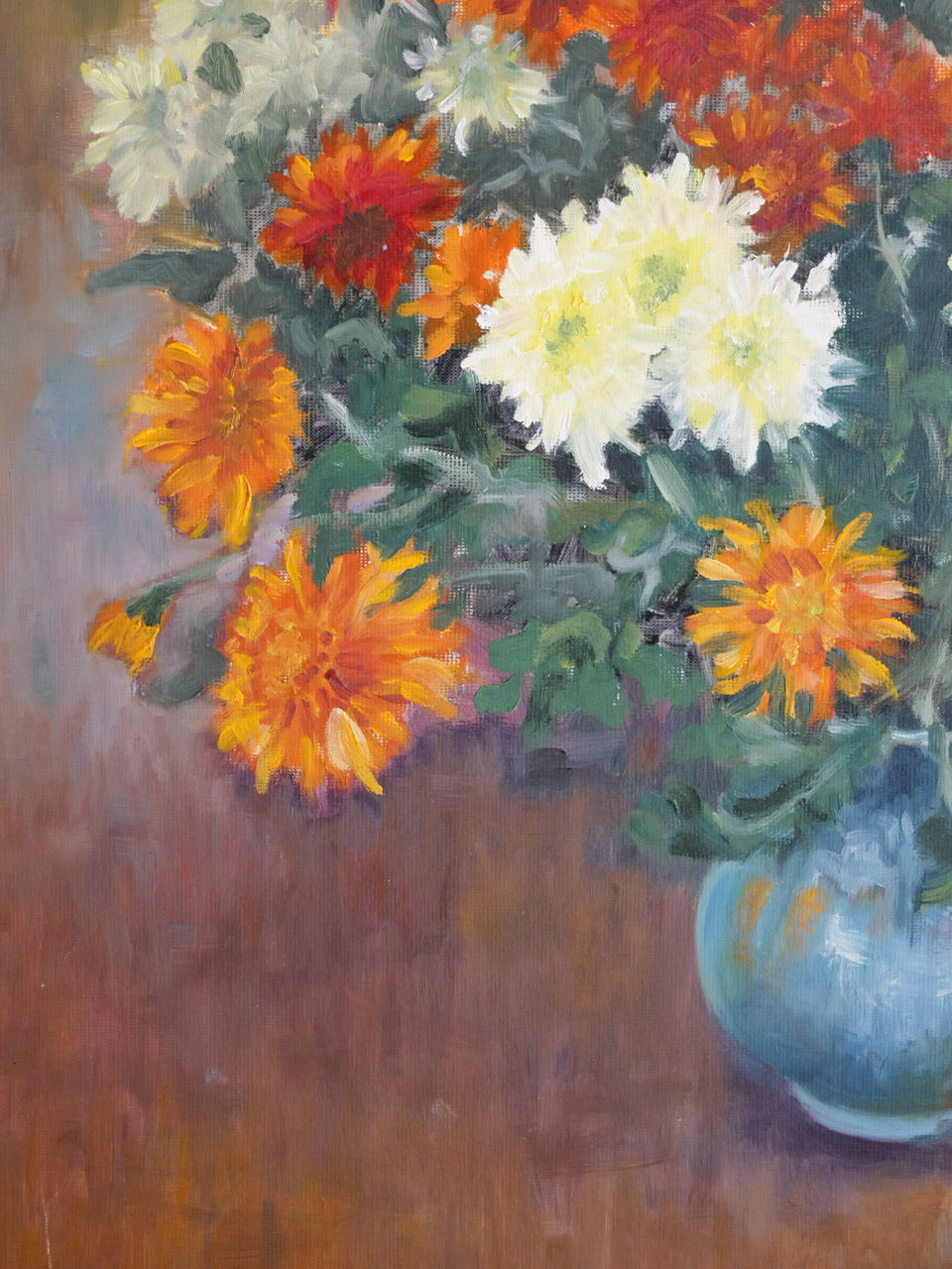 Vintage ‘Chrysanthemums’ Still Life Oil Painting