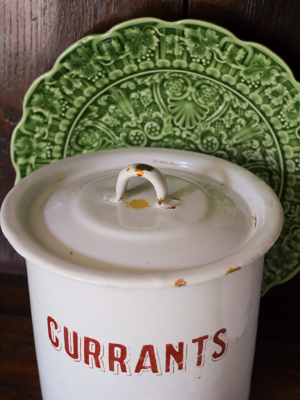 Vintage English Enamel Storage Pots