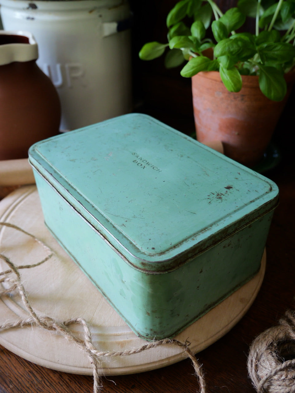 Vintage Green Metal ‘Sandwich Box’