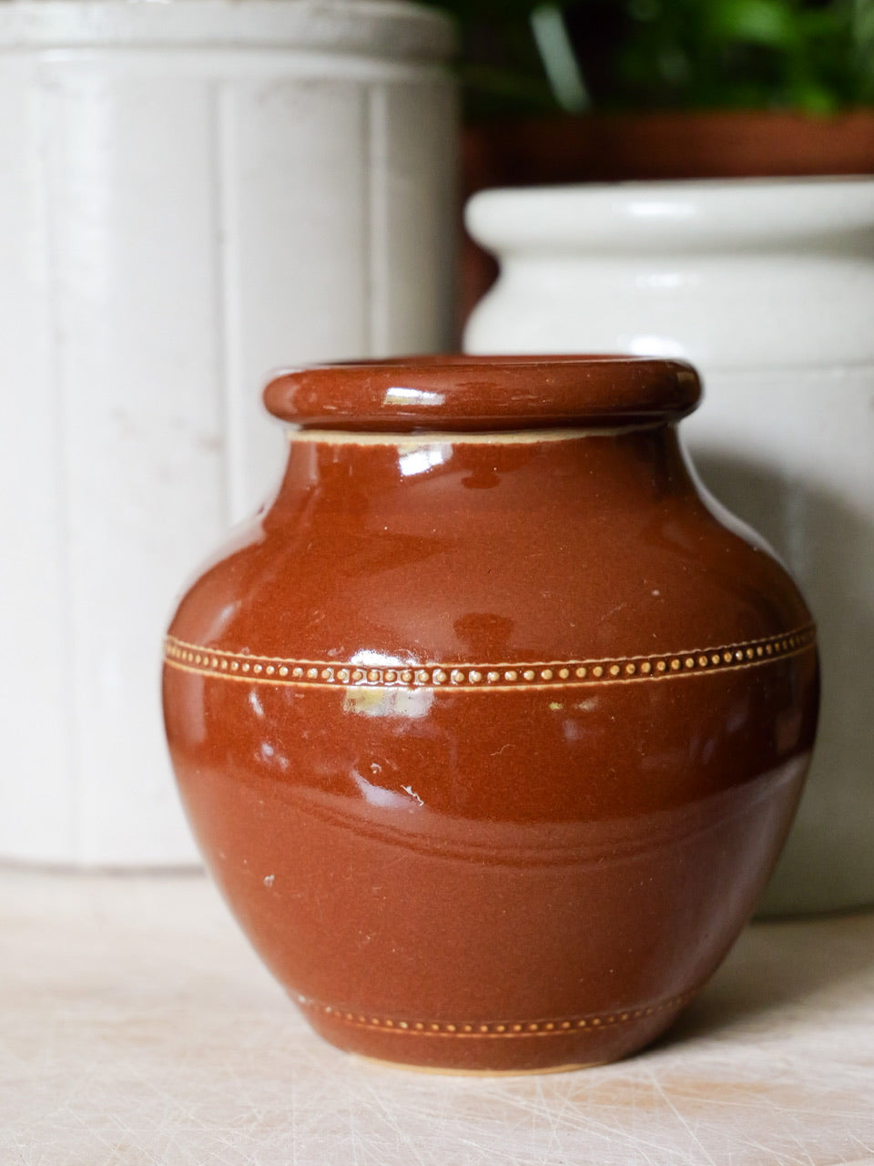 Set of 3 Vintage Stoneware Pots