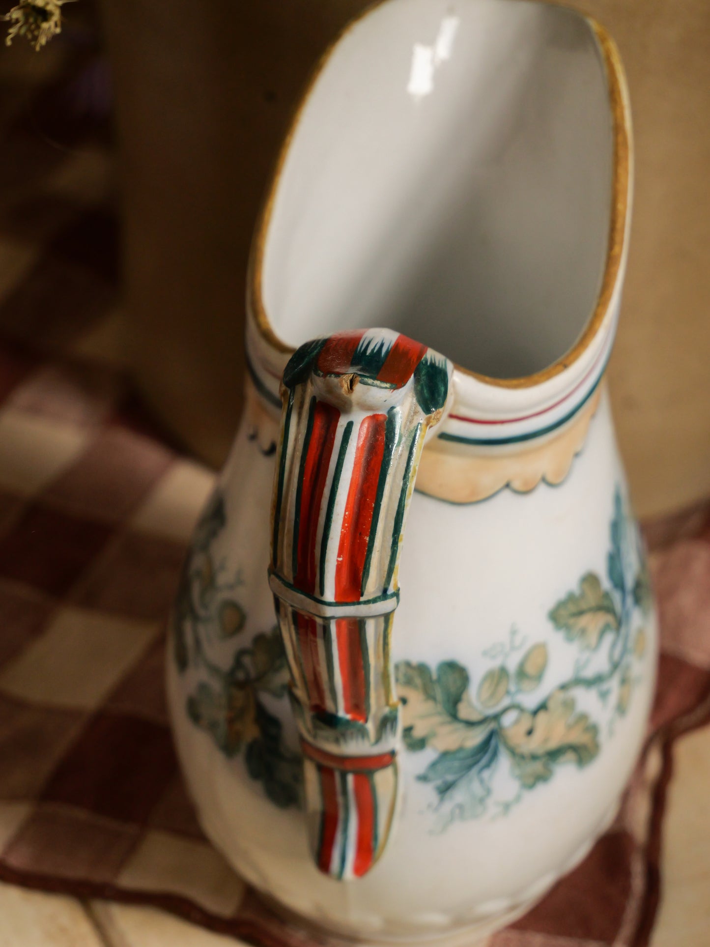 Antique Davenport Acorn Print Jug
