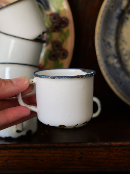 Tiny Vintage French Enamel Mug
