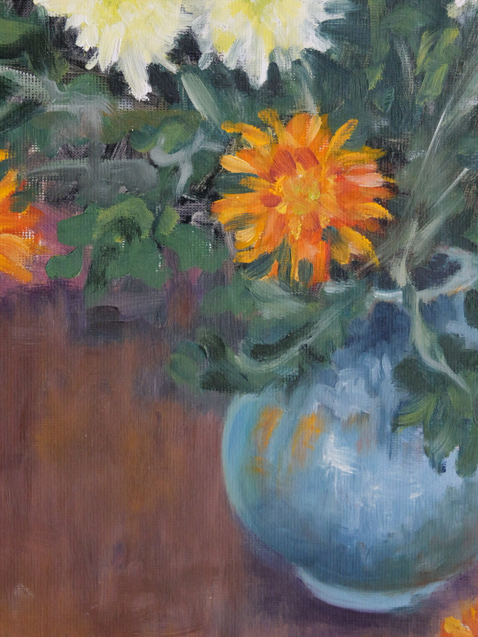Vintage ‘Chrysanthemums’ Still Life Oil Painting