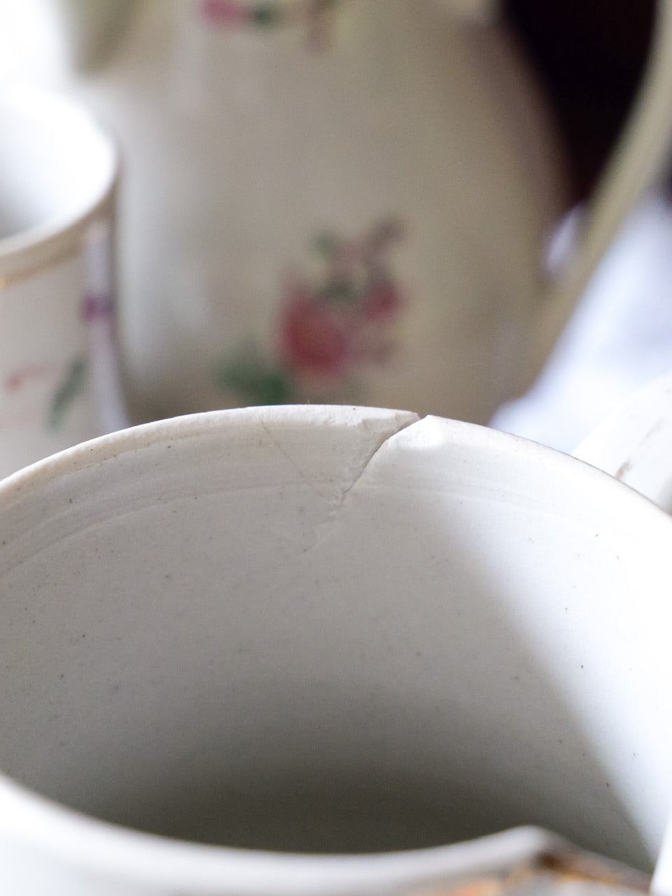 Vintage French Floral Jugs - Set of 3