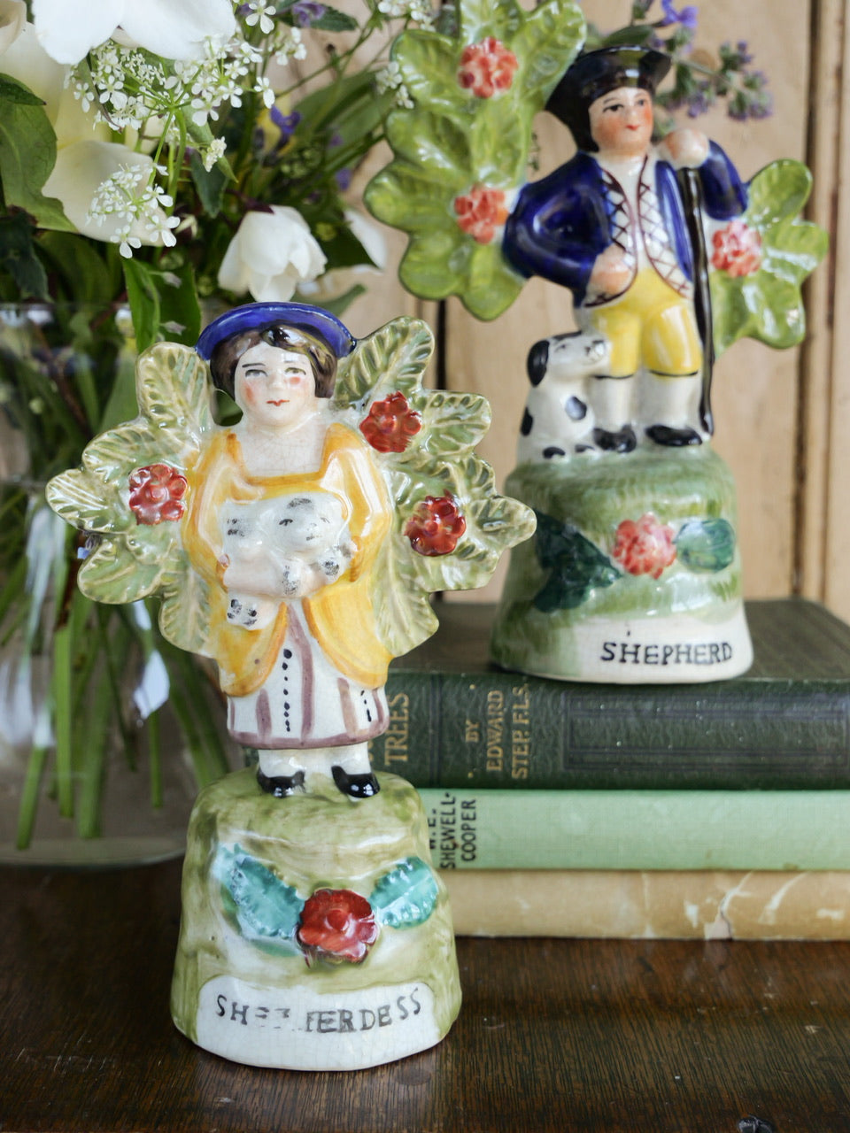 Antique Staffordshire Pair - Shepherd & Shepherdess Figures