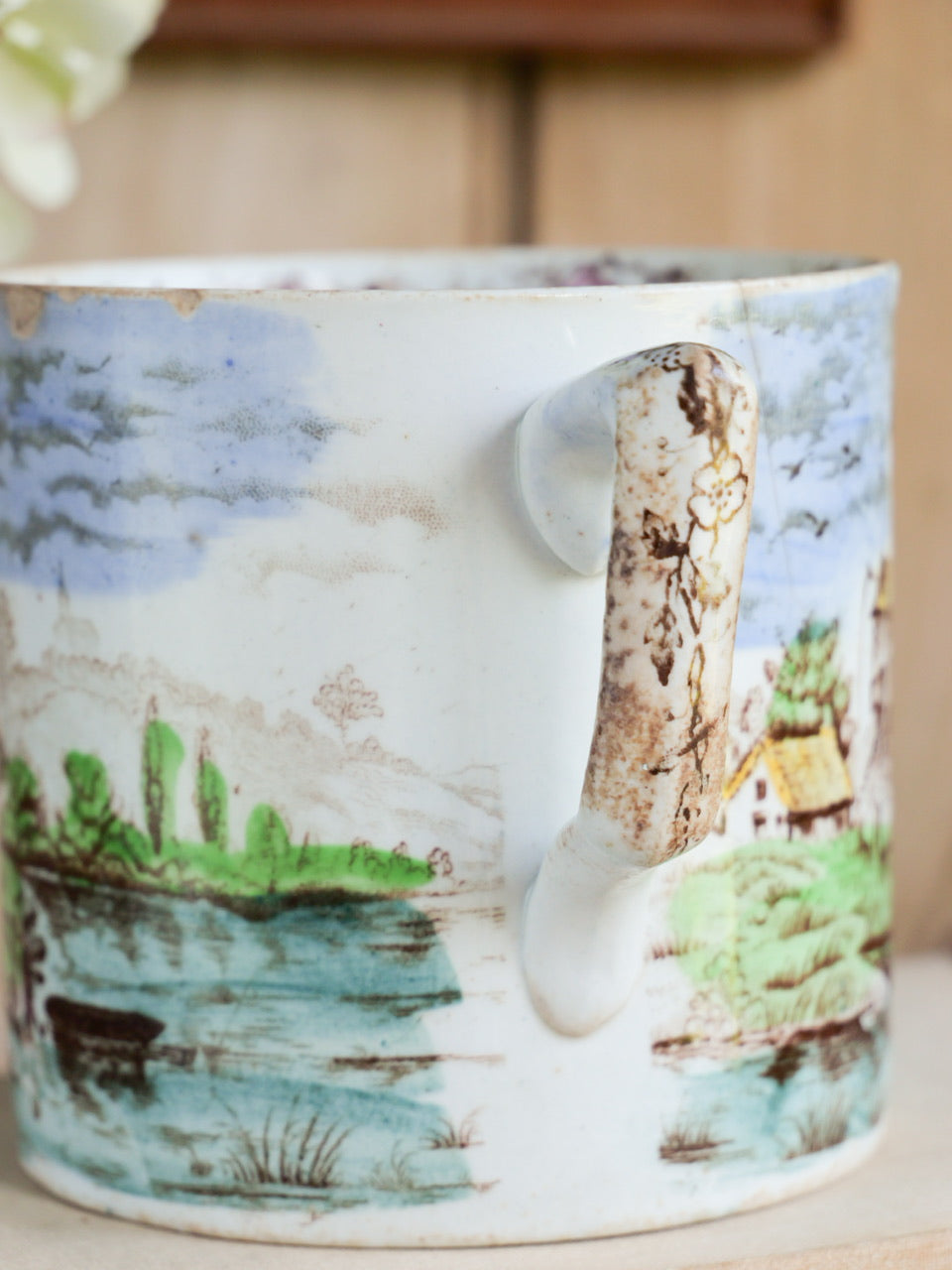 19th Century ‘Windmill’ Transferware Mug