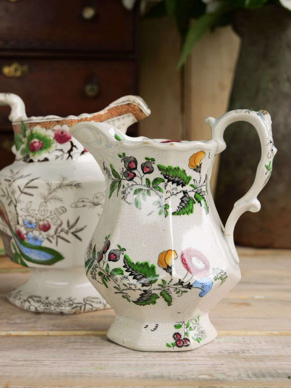 Antique Transferware Jugs - Set of 2