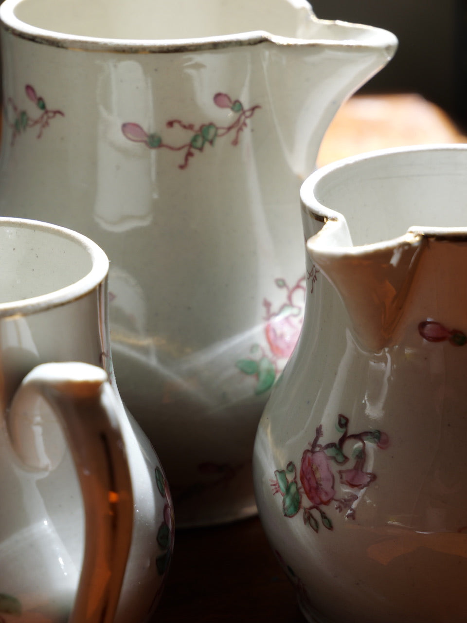Vintage French Floral Jugs - Set of 3