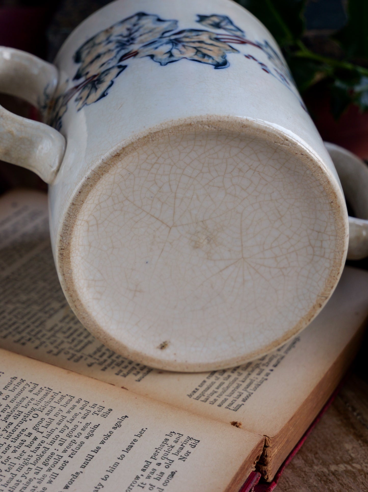 19th Century Double Handled Ivy Lustre Mug