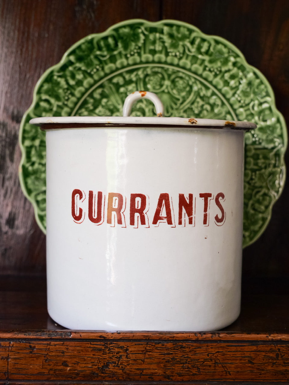 Vintage English Enamel Storage Pots