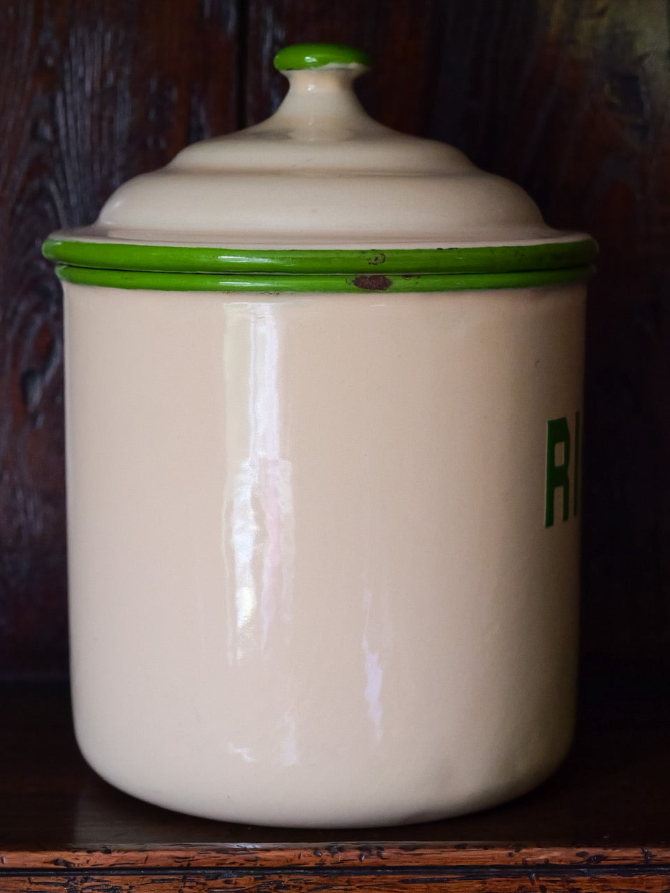 Vintage Enamel ‘Rice’ Container