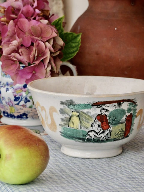 Antique Sunderland Orange Lustre Bowl