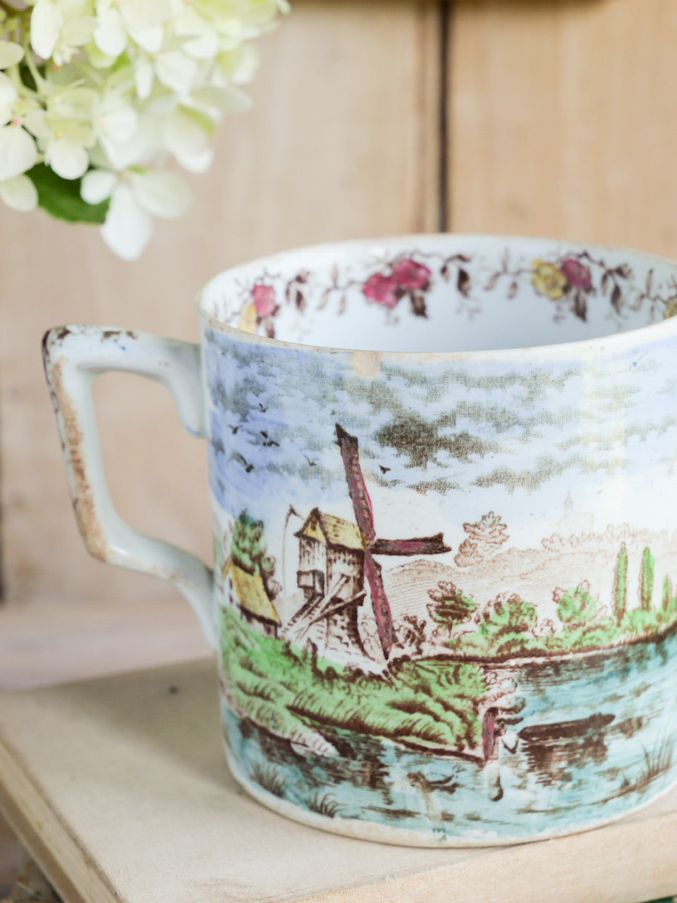 19th Century ‘Windmill’ Transferware Mug