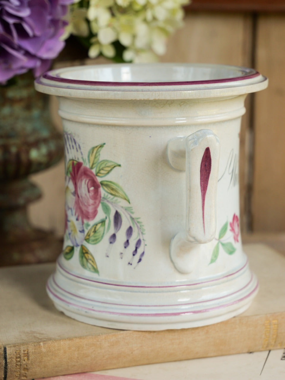 Large 19th Century Inscribed Hand Painted Loving Cup