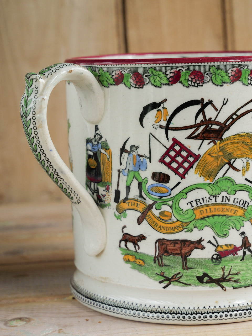 Very Large 19th Century Farmers Arms Tyg