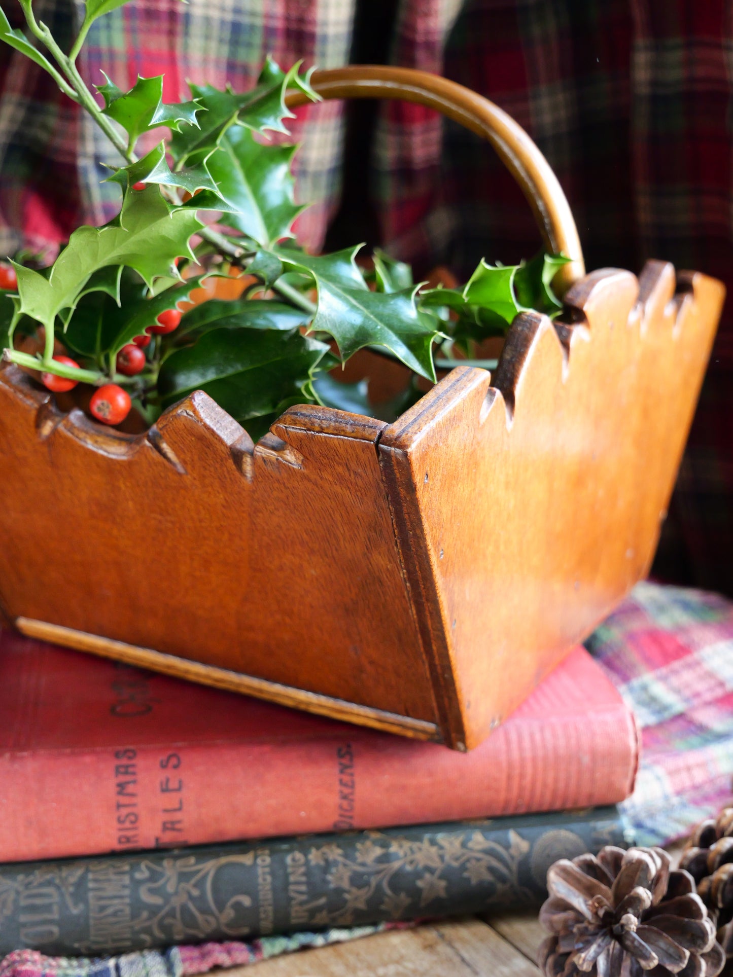 Vintage Scratch-Built Wooden Basket