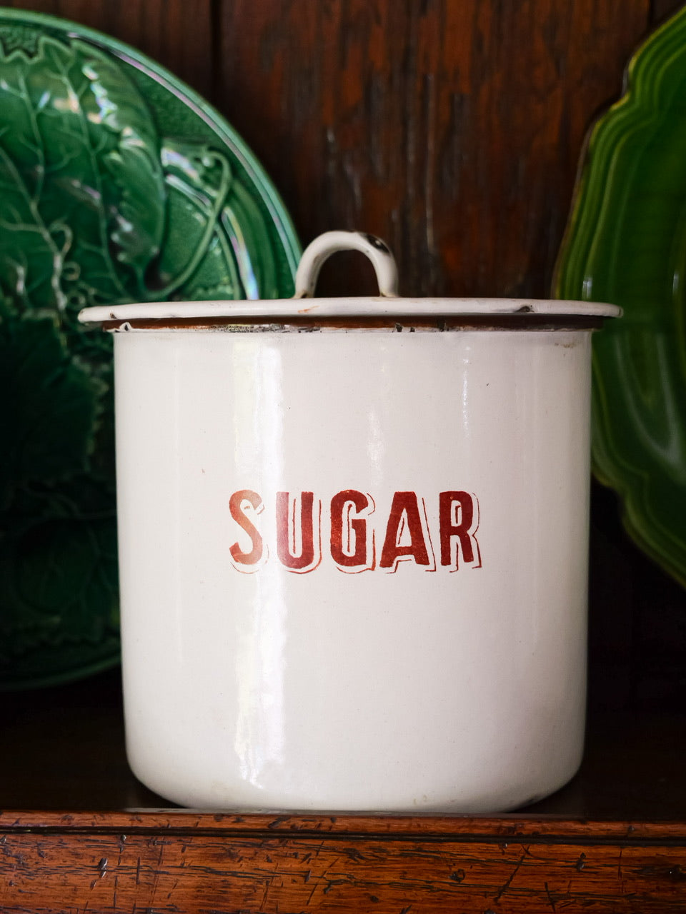 Vintage English Enamel Storage Pots