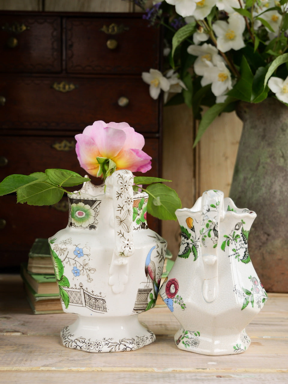 Antique Transferware Jugs - Set of 2