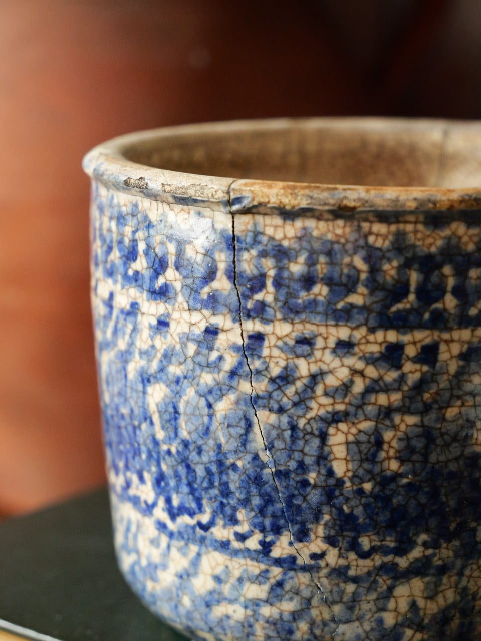 Antique Primitive Spongeware Mug