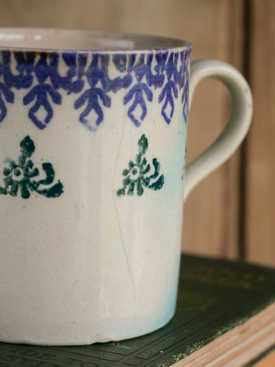 Small Antique Spongeware Mug