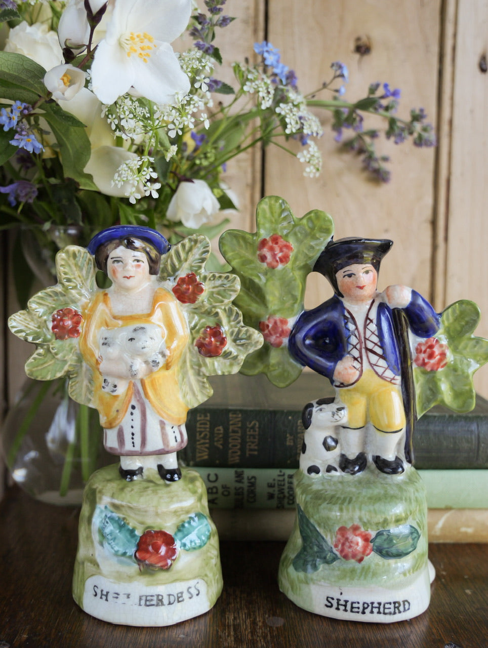 Antique Staffordshire Pair - Shepherd & Shepherdess Figures