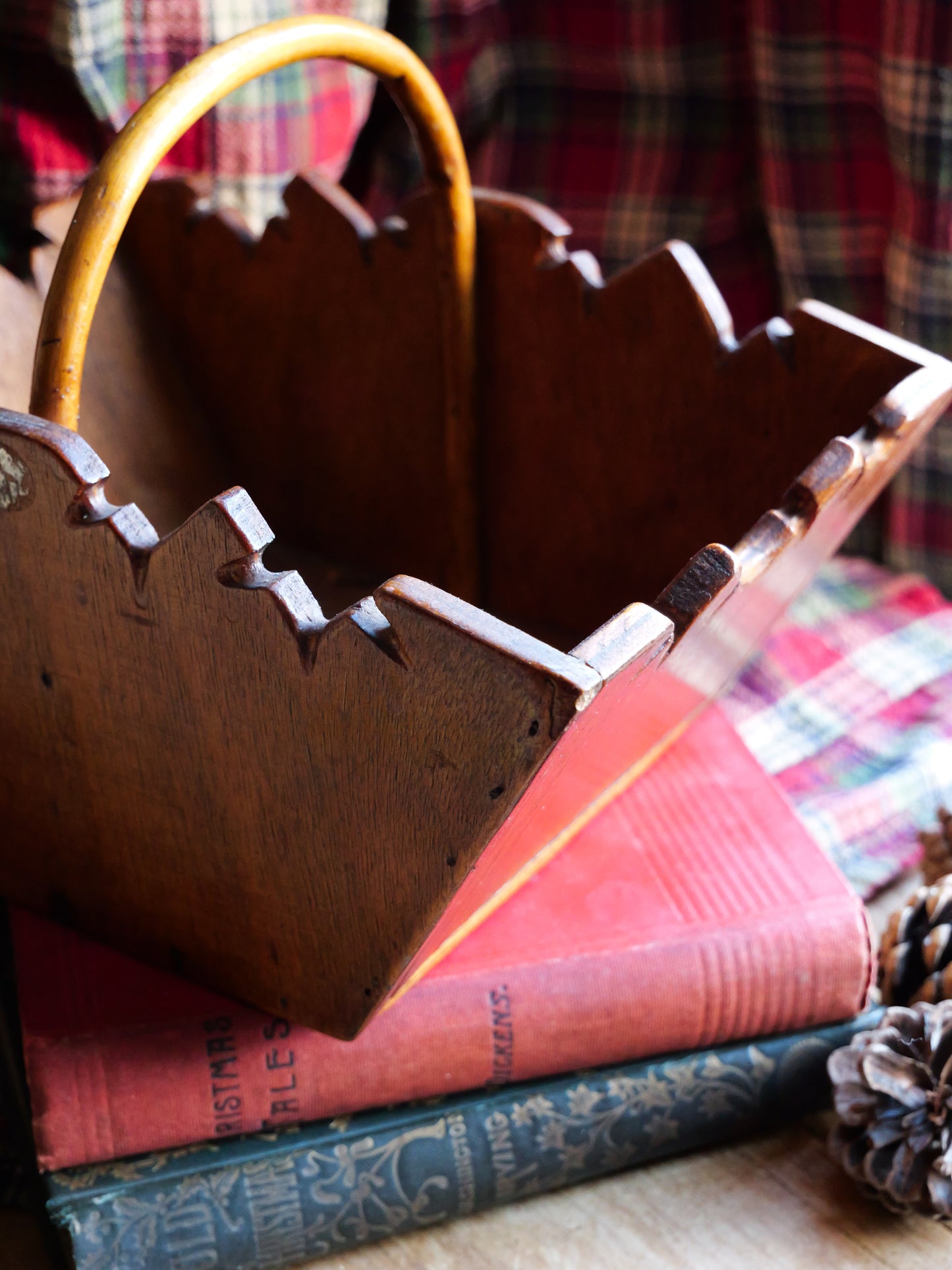 Vintage Scratch-Built Wooden Basket